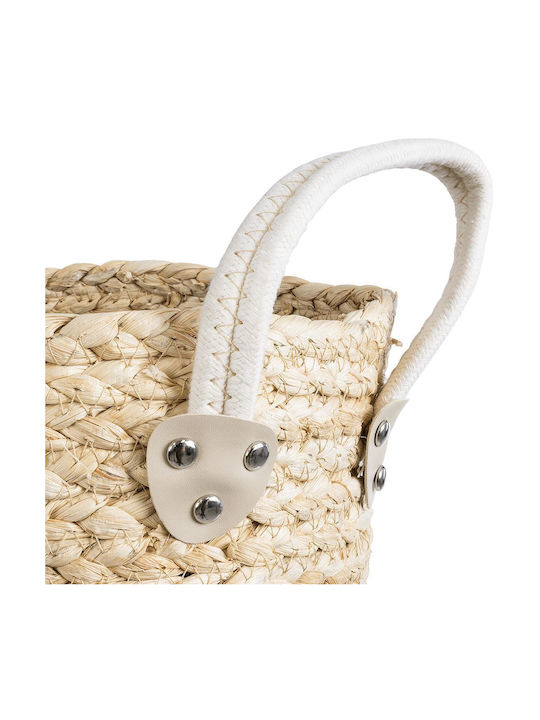 GloboStar Artificial Garden Carolina Planter Rattan Beige with Stand 23x23x23cm.