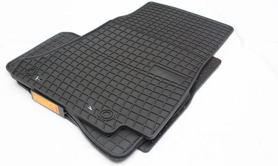 Refref Set of Front and Rear Mats 4pcs Tray Type for Mercedes-Benz EQC 2019+ Black