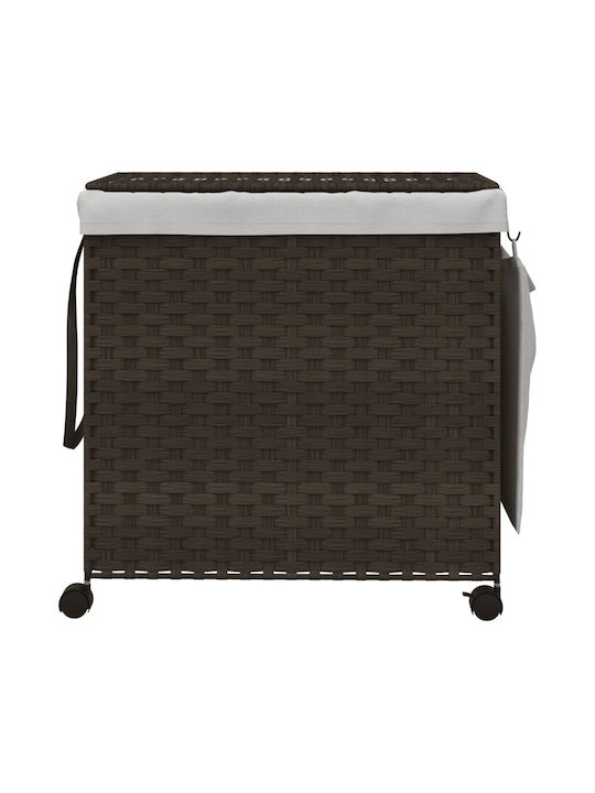 vidaXL Laundry Basket Fabric Folding with Cap 60x35x60.5cm Brown