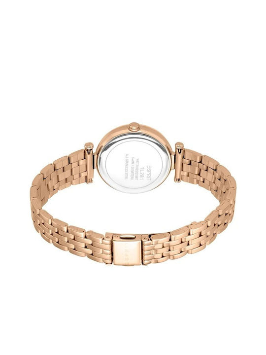 Esprit Dot Watch with Pink Gold Metal Bracelet