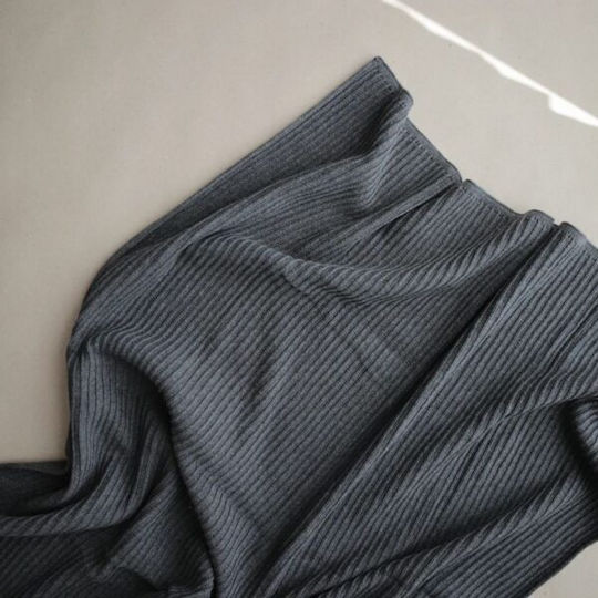 Mushie Одеяло Детски пелени за пелени Ribbed Плетено Сив Dark Grey Melange 100x80см.