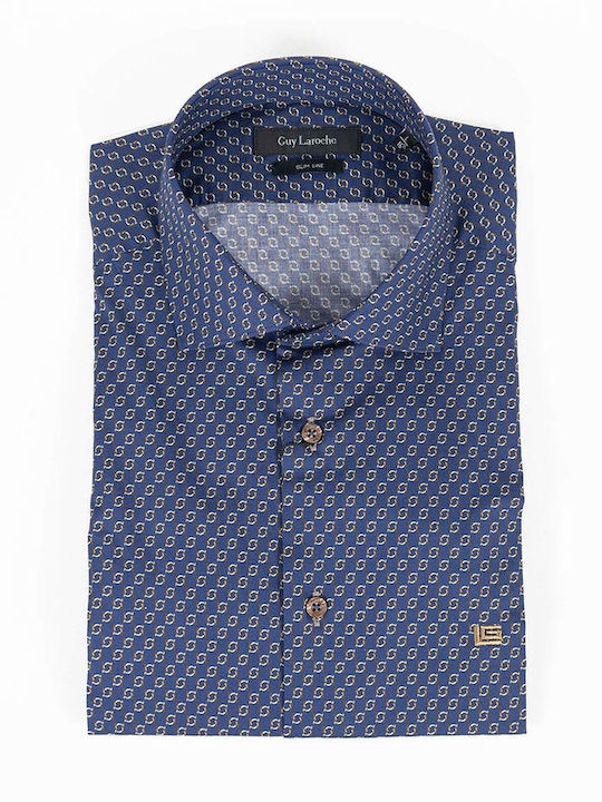 Long-sleeved Cotton Shirt Blue