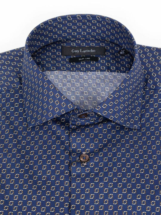 Long-sleeved Cotton Shirt Blue