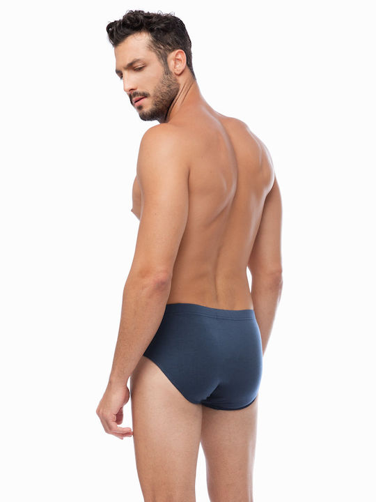 Men's Slips Blue Black with Patterns 2Pack