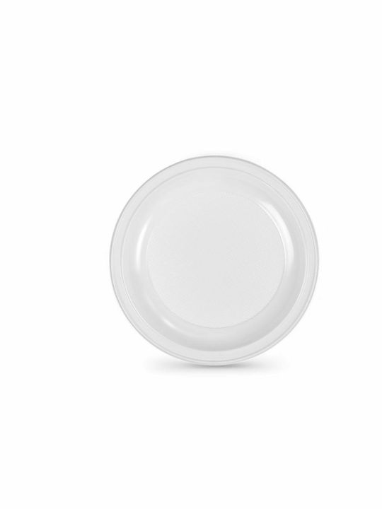 Rayen Plate Shallow Plastic White with Diameter 28cm 36pcs