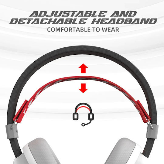 Marvo Monka Echo Ασύρματο Over Ear Gaming Headset με σύνδεση Bluetooth Λευκό