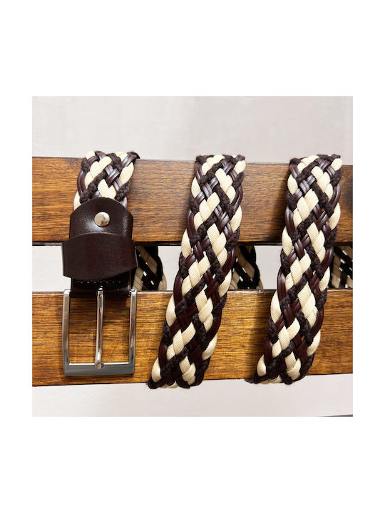 ByLeather Curea Bărbătească din Piele din Piele Curea de webbing Brown Beige