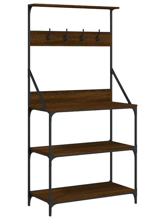 vidaXL Metallisches Küchengestell Mit 4 Ebenen Braune 84x40,5x170cm