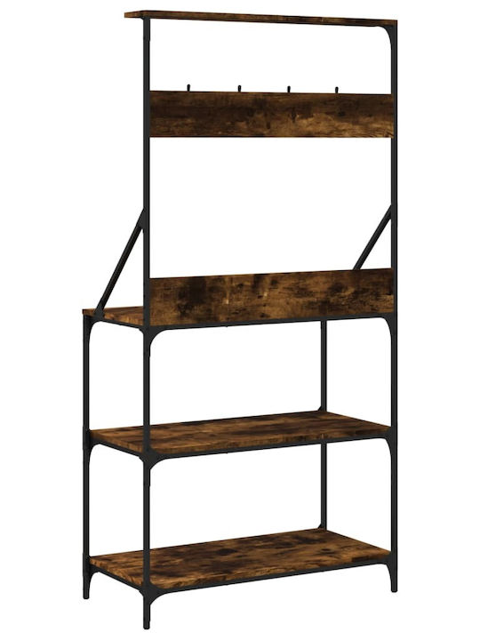 vidaXL Metallisches Küchengestell Mit 3 Ebenen Braune 84x40.5x170cm