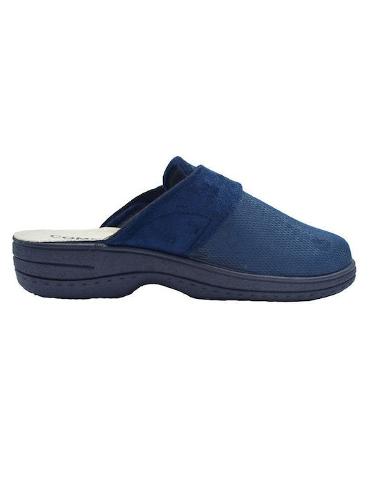 Comfy Anatomic Anatomical Leather Women's Slippers in Blue color