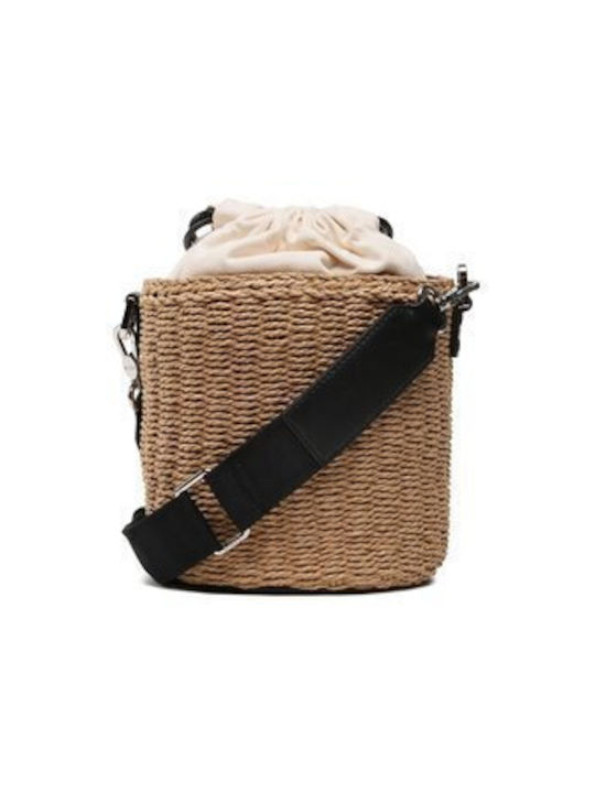 Natural Saca Scoubidou Straw Women's Bag Shoulder Beige