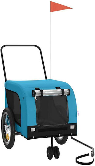 vidaXL Remorcă bicicletă pentru transport câine până la 45kg Albastru M125xL66xA63cm.