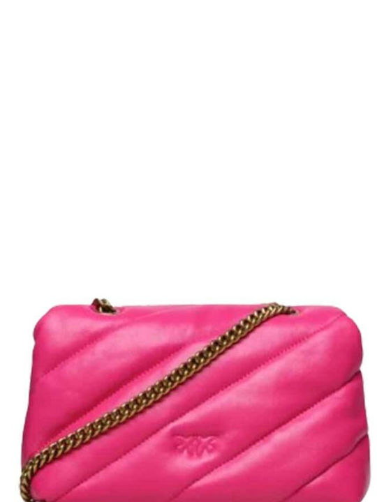 Pinko Love Puff Classic Leather Women's Bag Shoulder Pink