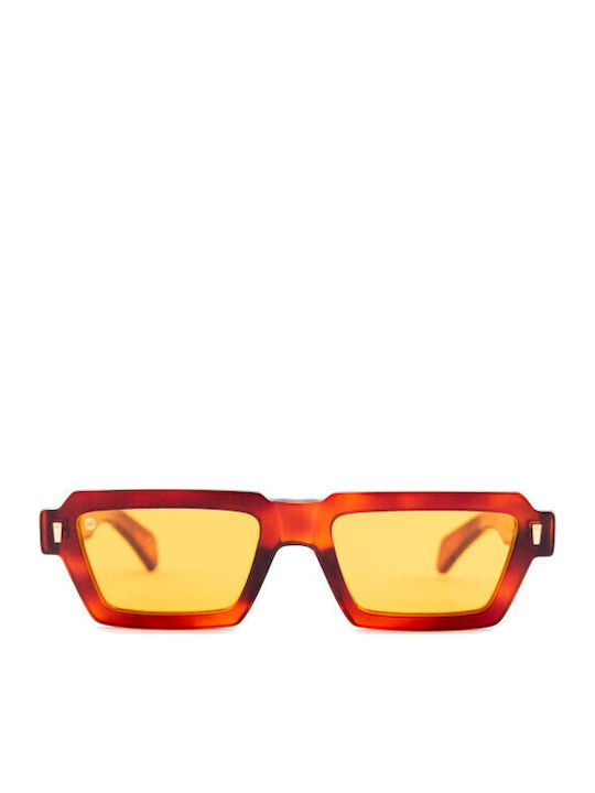 Kyme Sunglasses Brown with Acetate Frame & Orange Lens
