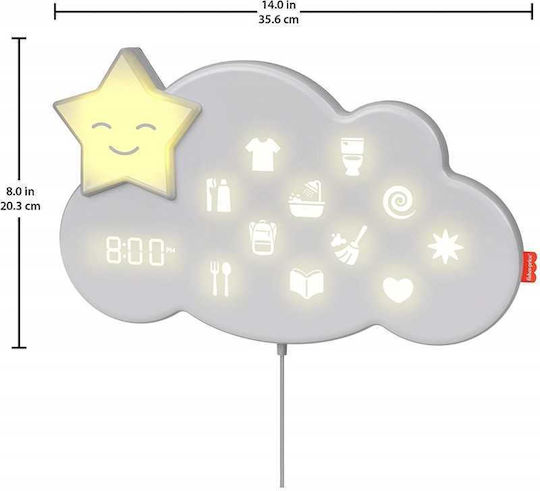 Fisher Price Nursery Night Light Lumaloo Battery Multicolour with Grey & Blue Light