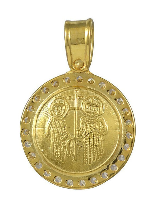 Anhänger Kinder Amulett Beidseitig Konstantinato aus Gold 9K 6002Κ1