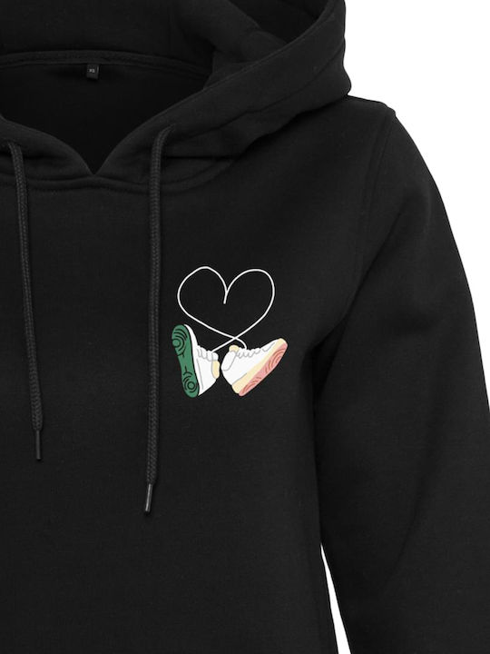 Damen Sweatshirt Kapuzen Black