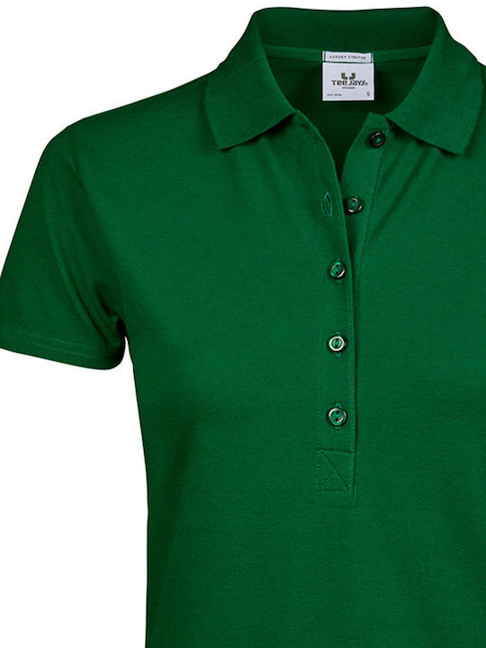 Women's Polo Top Luxury LS Stretch Tee Jays 145 Forest Green