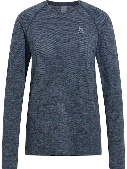 Odlo Running Seamless Γυναικεία Ισοθερμική Μακρυμάνικη Μπλούζα Μπλε