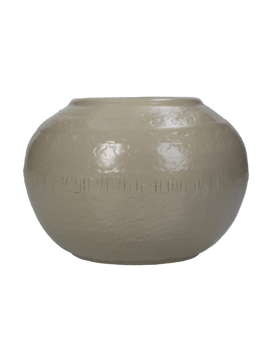 ArteLibre Decorative Vase Beige 14x14x14.5cm