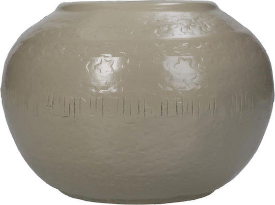 ArteLibre Decorative Vase Beige 14x14x14.5cm