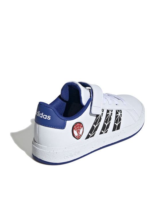 Marvel Grand Court Spider-Man Kids Sneakers with Hoop & Loop Closure Cloud White / Core Black / Royal Blue