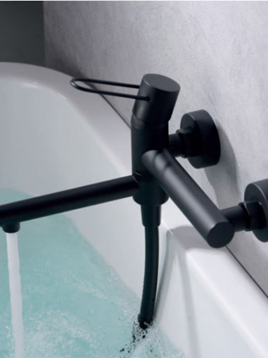 Imex Milos Mixing Bathtub Shower Faucet Complete Set Black
