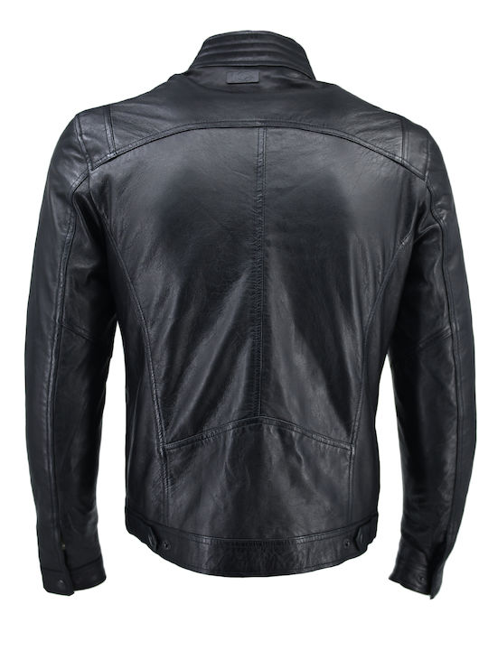 Δερμάτινα 100 Men's Winter Leather Jacket Black (Black)