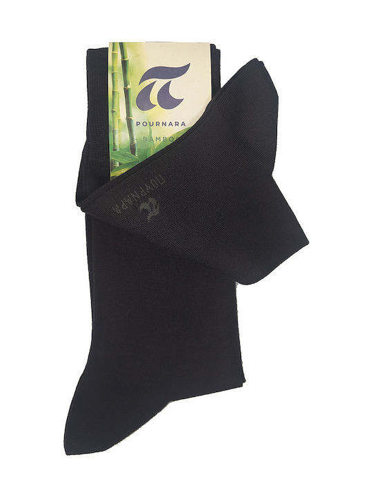 Pournara Bamboo Ανδρικές Μονόχρωμες Κάλτσες Καφέ 2Pack