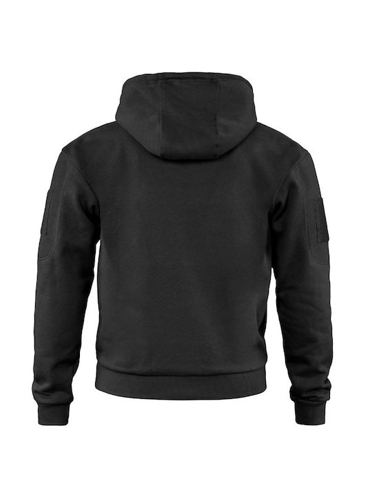 Mil-Tec Men's Sweatshirt with Hood and Pockets Black