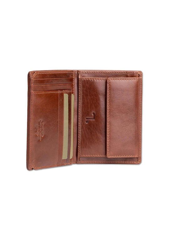 7.Dots Men's Leather Wallet Tabac Brown