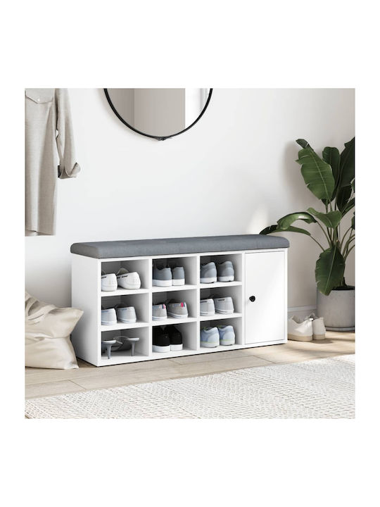 Entry Furniture with Shoe Rack & Bench White 102x32x50cm