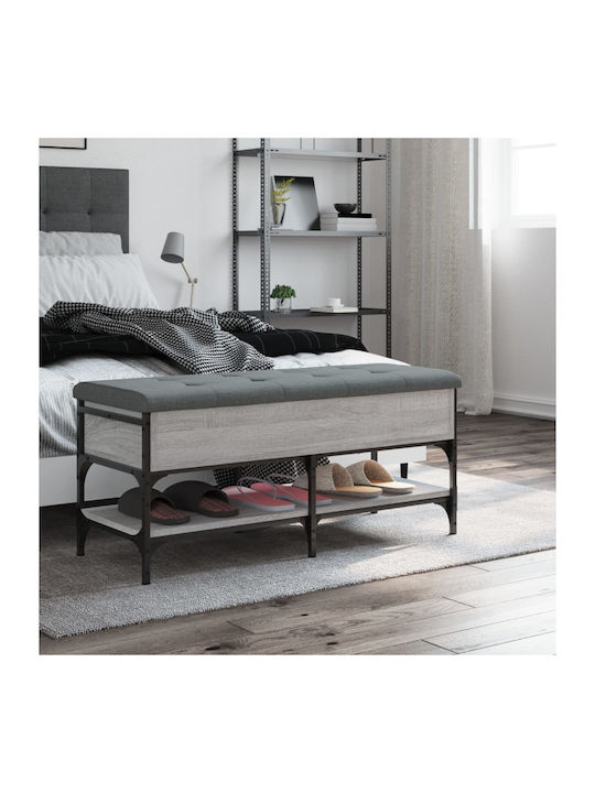 Entry Furniture with Shoe Rack & Bench Sonoma Gray 102x42x45cm