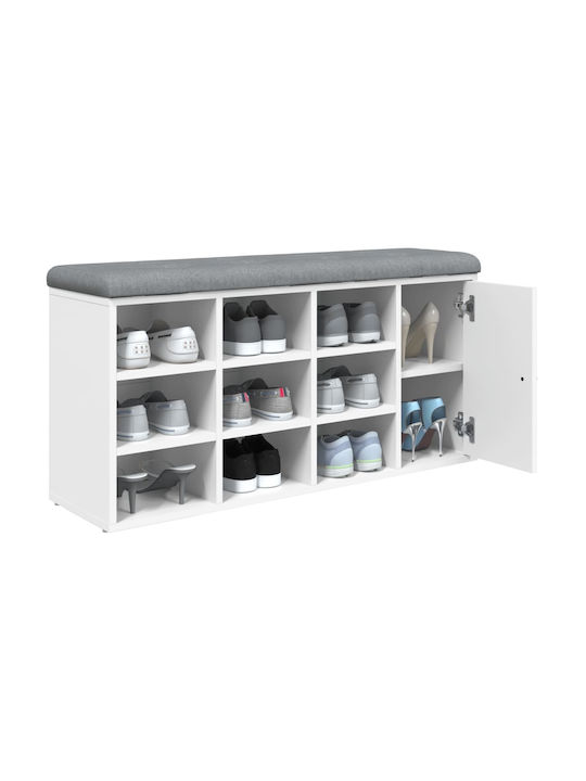 Mobilier de Intrare cu Dulap pentru Pantofi & Bancă Alb 102x32x50cm