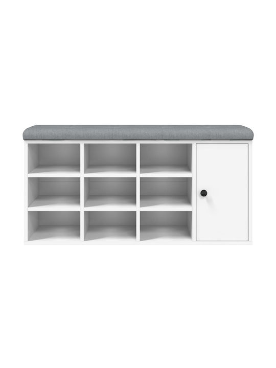 Mobilier de Intrare cu Dulap pentru Pantofi & Bancă Alb 102x32x50cm