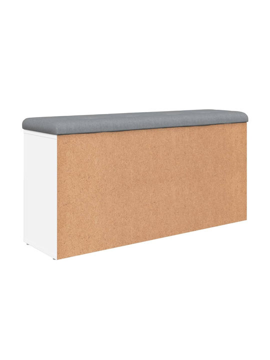 Mobilier de Intrare cu Dulap pentru Pantofi & Bancă Alb 102x32x50cm