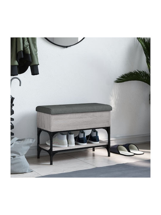 Hallway Furniture with Shoe Rack and Bench Sonoma Gray 62x32x45cm