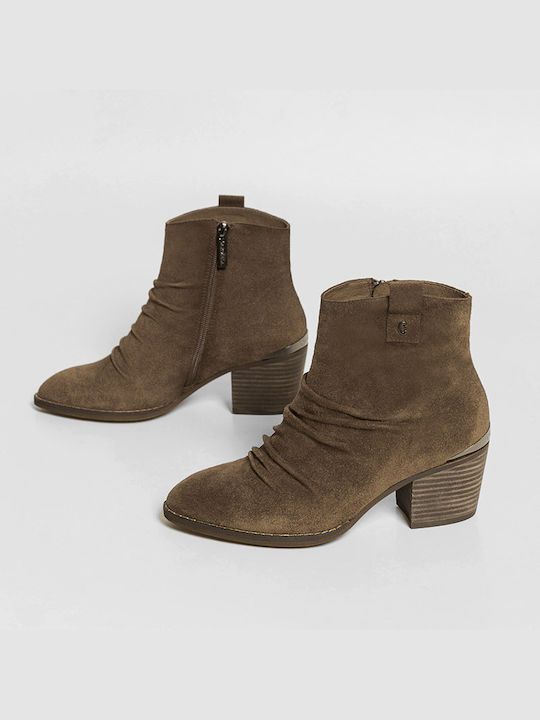 Carmela Footwear Wildleder Damen Knöchelstiefel Braun