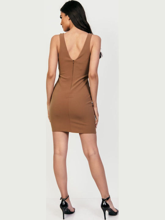 Sommer Mini Abendkleid Off-Shoulder Braune