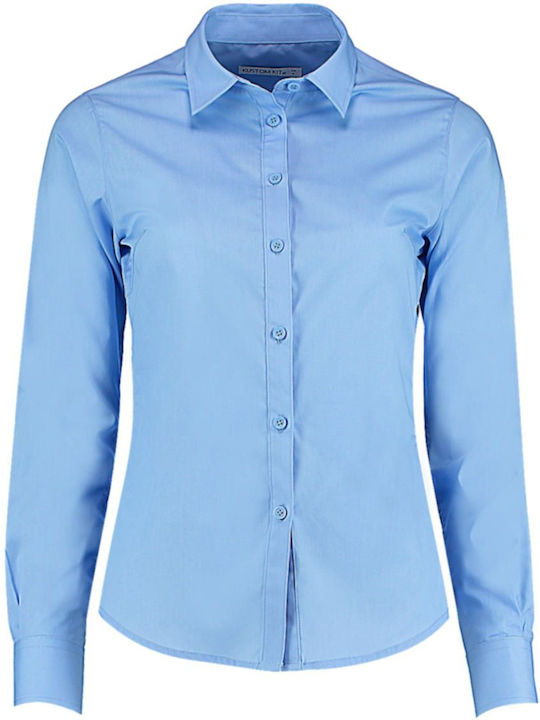 Kustom Kit Kk242 Women's Long Sleeve Shirt Light Blue