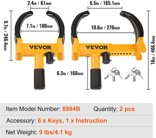 Vevor Anti-theft Car Wheel Clamp