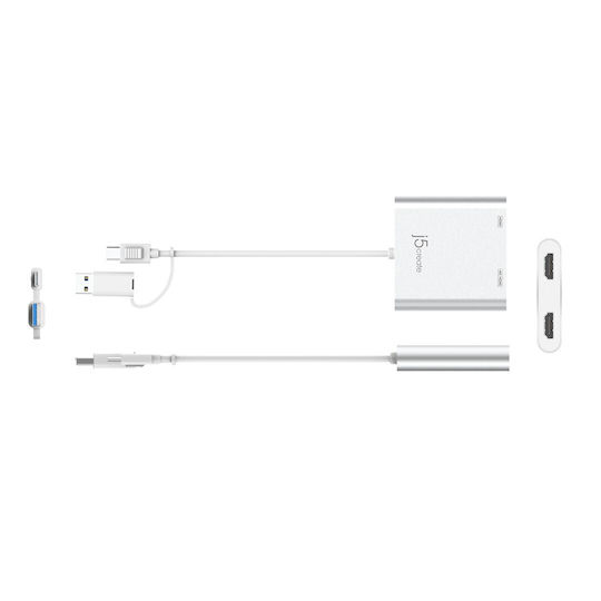 J5 Create JCA365 USB-A / USB-C Docking Station με HDMI 4K και σύνδεση 2 Οθονών Γκρι