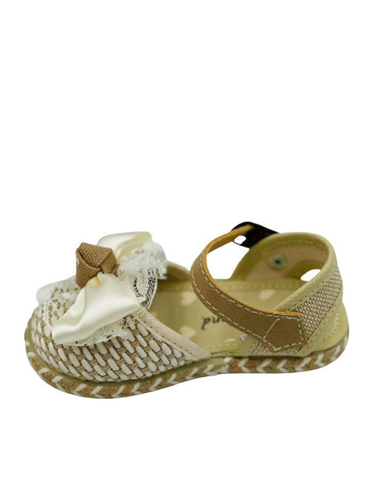 Kids Espradrilles with Adjustable Metal Clasp Beige
