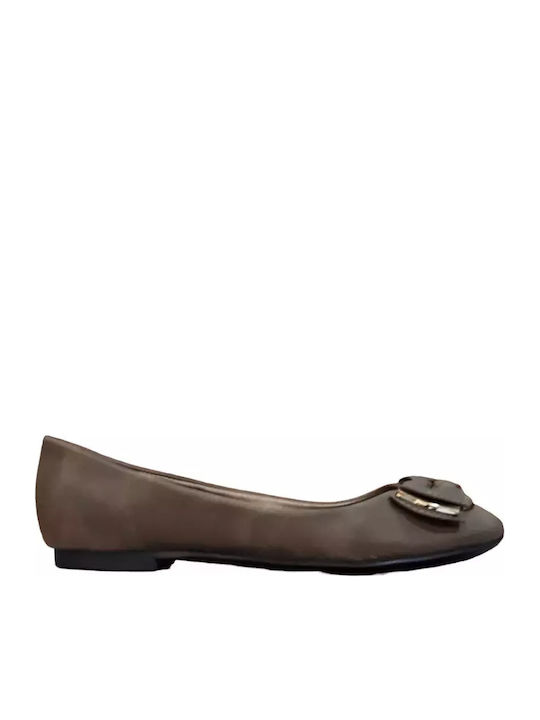 Pantofi Balerini Pentru Femei Taupe