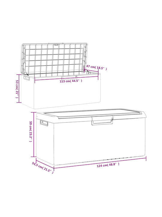 vidaXL Outdoor Storage Box 350lt Brown L124xW54.5xH59cm