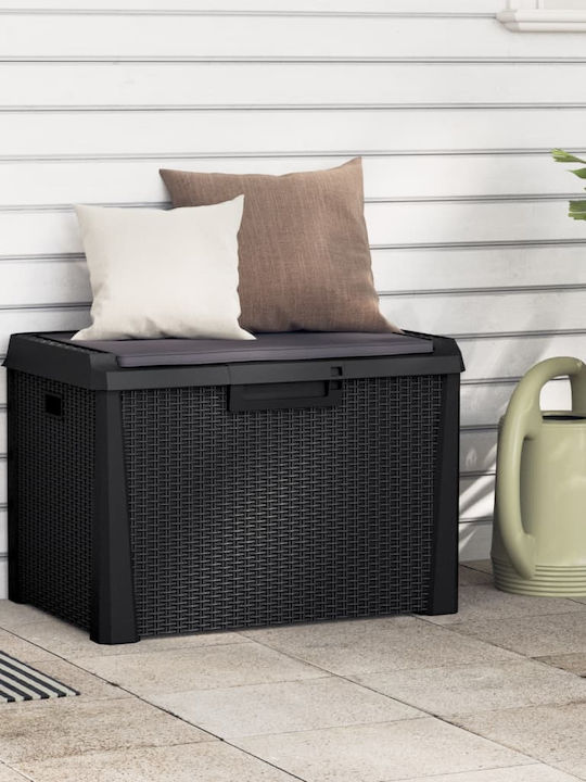 vidaXL Outdoor Storage Box 125lt Gray L73xW50xH49.5cm