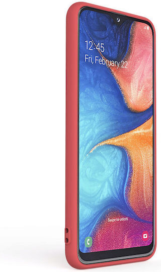 Lemontti Soft Slim Umschlag Rückseite Silikon Rot (Galaxy A20e)