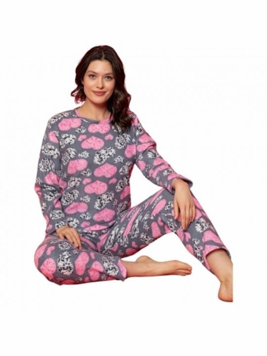 Goodnight De iarnă Set Pijamale pentru Femei Fleece Grey