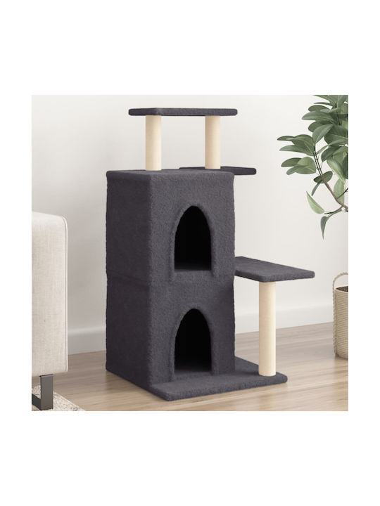 vidaXL Scratching Post Cat Trees Gray 4 levels 61.5x60.5x97cm