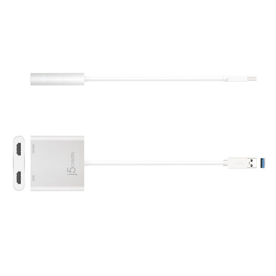 J5 Create JCA365 USB-A Docking Station με HDMI 4K και σύνδεση 2 Οθονών Γκρι